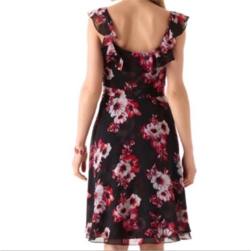 White House Black Market Black and Pink Floral Mini Dress - Picture 2 of 10